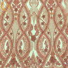 Ρόδινη τρισδιάστατη διακοσμημένη με χάντρες δαντέλλα τσεκιών υφάσματος κεντητικής για το φόρεμα γυναικών