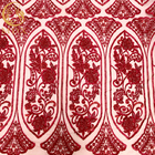 Κόκκινη τρισδιάστατη διακοσμημένη με χάντρες χειροποίητη κεντητική υφάσματος δαντελλών με τα τσέκια