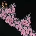 Νυφική τρισδιάστατη περιποίηση δαντελλών λουλουδιών μόδας 135cm χειροποίητος ζωηρόχρωμος πλάτους που κεντιέται