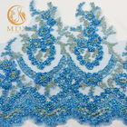 Πανέμορφη διακόσμηση περιποίησης δαντελλών μόδας ιματισμού μπλε μήκος 1 υάρδας με τις πέτρες