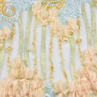 Διακριτικό τρισδιάστατο Floral ύφασμα δαντελλών διακοσμήσεων χειροτεχνιών δαντελλών για το φόρεμα