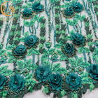Λεπτό υδροδιαλυτό Floral υλικό δαντελλών κεντητικής υφάσματος δαντελλών για το γαμήλιο φόρεμα