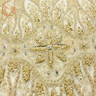 Βαρύ μαλακό χειροποίητο 80% δαντελλών Sequined διακοσμημένο με χάντρες χρυσός νάυλον υφάσματος