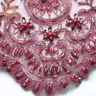 Κομψό νυφικό κόκκινο διακοσμημένο με χάντρες αφρικανικό ύφος υφάσματος δαντελλών που προσαρμόζεται για το φόρεμα