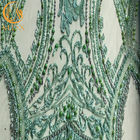 Περίπλοκο πράσινο διακοσμημένο με χάντρες ύφασμα δαντελλών/υλικό ύφασμα δαντελλών για το νυφικό φόρεμα