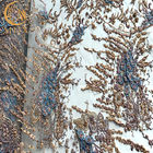το πλάτος 140cm ράβει την πολύχρωμη τρισδιάστατη γαμήλια δαντέλλα Applique κεντητικής υφάσματος δαντελλών