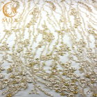 Χρυσό 140cm πλάτους μηχανών ύφασμα δαντελλών κεντητικής προσαρμοσμένο δαντέλλα για τα φορέματα