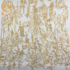 Λεπτά τσέκια πλέγματος υφάσματος δαντελλών κεντητικής χρώματος MDX χρυσά για το φόρεμα εσθήτων