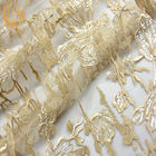 Λεπτά τσέκια πλέγματος υφάσματος δαντελλών κεντητικής χρώματος MDX χρυσά για το φόρεμα εσθήτων
