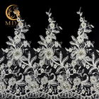 Διακοσμημένη με χάντρες κεντητική περιποίησης δαντελλών μαργαριταριών φανταχτερή για το γαμήλιο φόρεμα