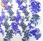 Το βασιλικό μπλε διακοσμημένο με χάντρες νάυλον υδροδιαλυτό 140cm δαντελλών πλάτος υφάσματος 80% για τα παιδιά ντύνει