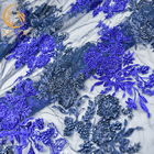 Το βασιλικό μπλε διακοσμημένο με χάντρες νάυλον υδροδιαλυτό 140cm δαντελλών πλάτος υφάσματος 80% για τα παιδιά ντύνει