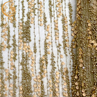 Νάυλον υλικό χρυσό τρισδιάστατο ύφασμα 135Cm δαντελλών λουλουδιών πλάτος