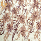Μοντέρνη ρόδινη διακοσμημένη με χάντρες διακόσμηση τσεκιών υφάσματος δαντελλών για το φόρεμα