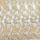 20% νάυλον τρισδιάστατο ύφασμα δαντελλών Applique βαρύ διακοσμημένο με χάντρες με το Floral σχέδιο