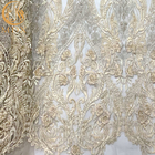 τρισδιάστατο γαμήλιων φορεμάτων φανταχτερό Floral σχέδιο δαντελλών κεντητικής διακοσμημένο με χάντρες ύφασμα