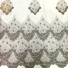 Γκρίζο διακοσμημένο με χάντρες ύφασμα δαντελλών διακοσμήσεων χειροποίητο για το φόρεμα βραδιού